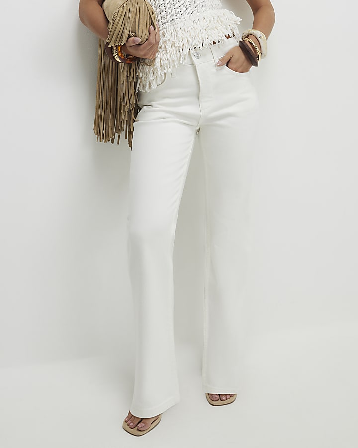 Petite White Stretch Straight Leg Jeans