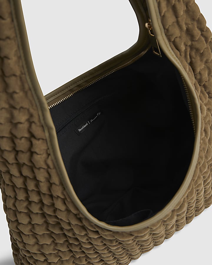 Khaki Scrunch Slouchy Shoulder Bag