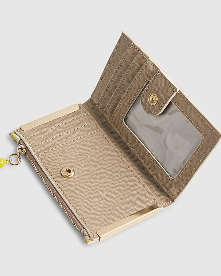 Beige Lemon Monogram Print Mini Purse