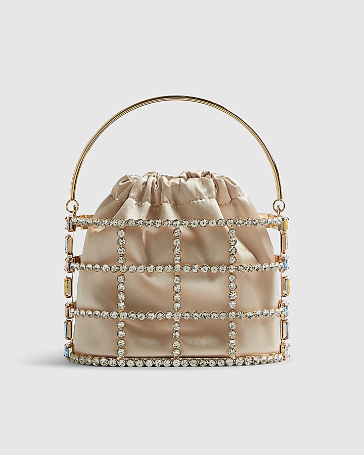 Gold Multi Gem Basket Bag