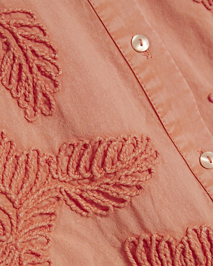 Pink Cotton Puff Sleeve Cornelli Shirt