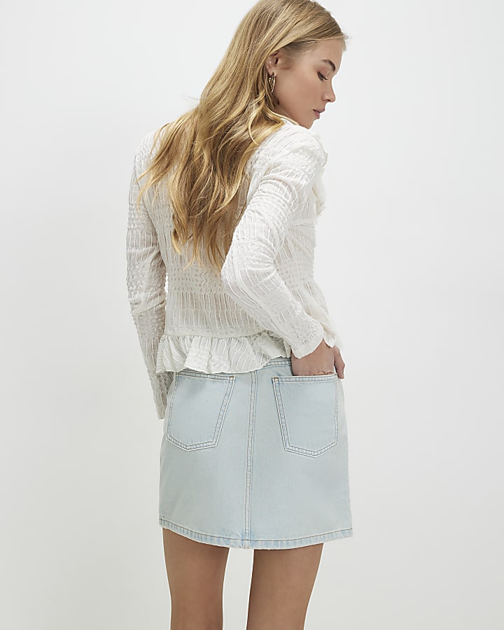 Blue Denim Mini Skirt