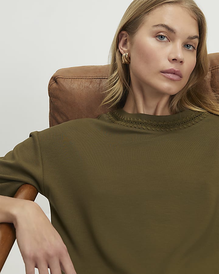 Khaki Premium Whipstitch T-Shirt