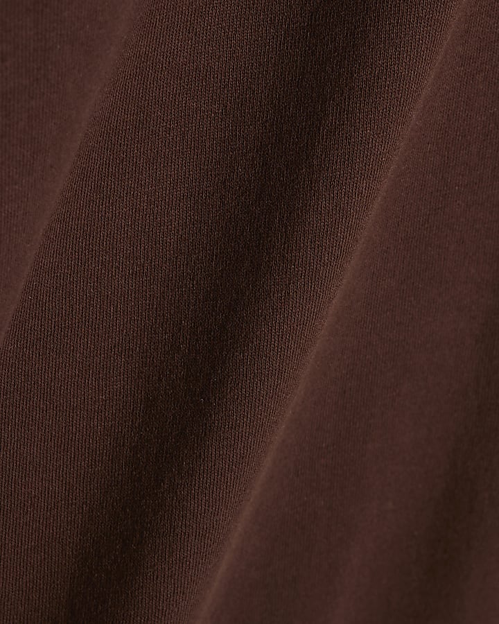 Brown Cotton T-Shirt Midi Dress