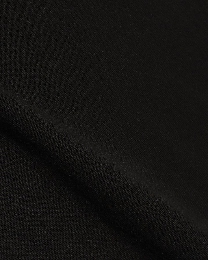 Black Cotton T-Shirt Midi Dress