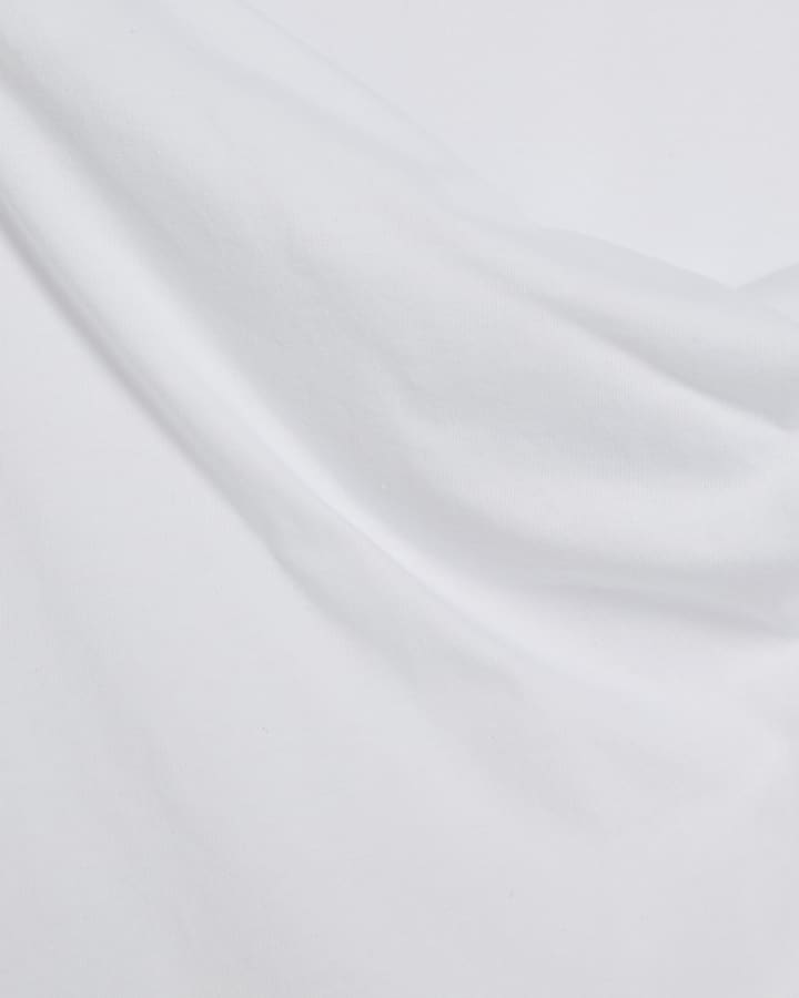 White Sleeveless Twist Front Shoulder Pad Top