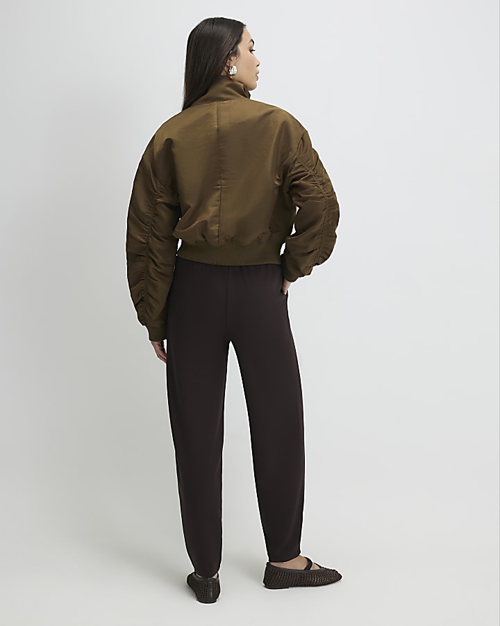 Brown Premium Pleat Front Trousers