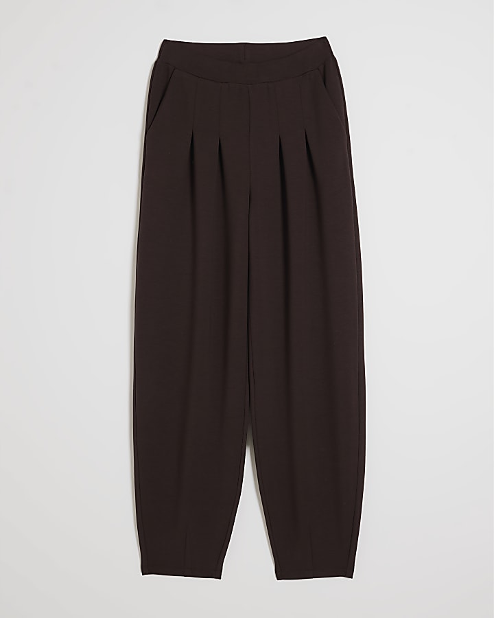 Brown Premium Pleat Front Trousers