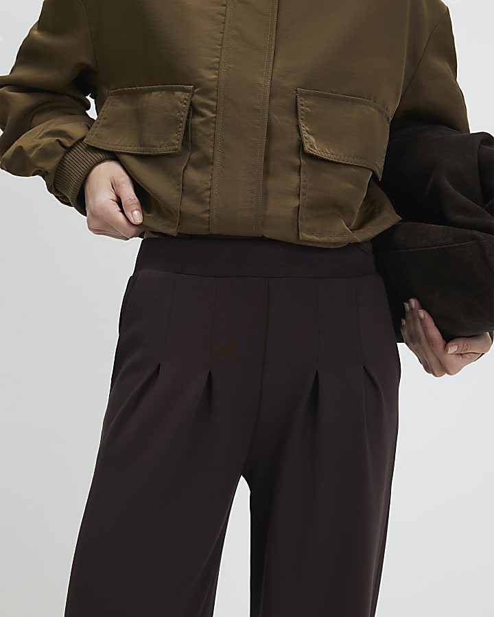 Brown Premium Pleat Front Trousers