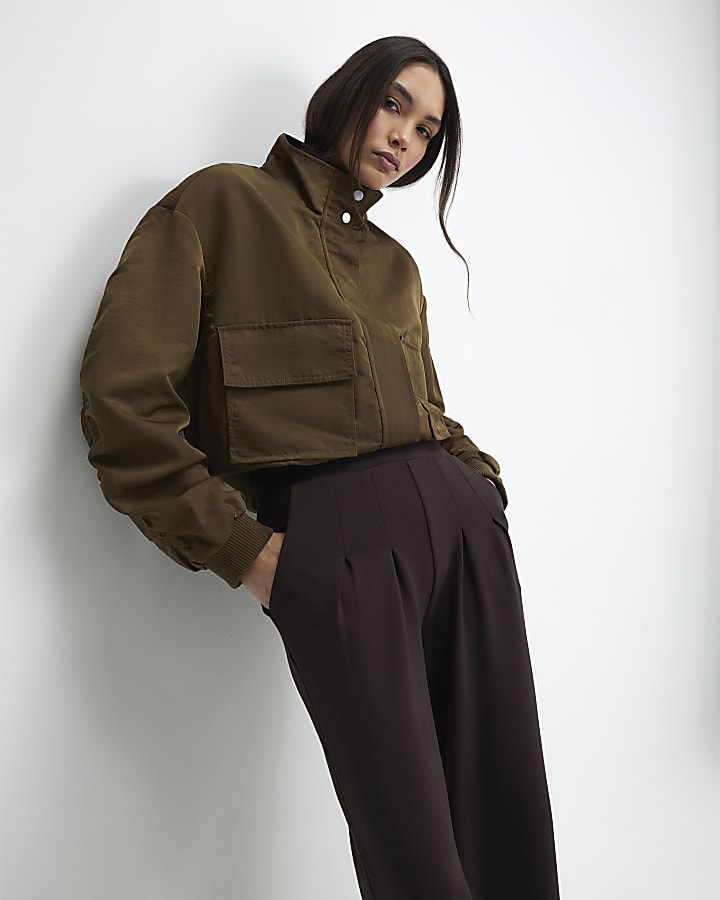 Brown Premium Pleat Front Trousers