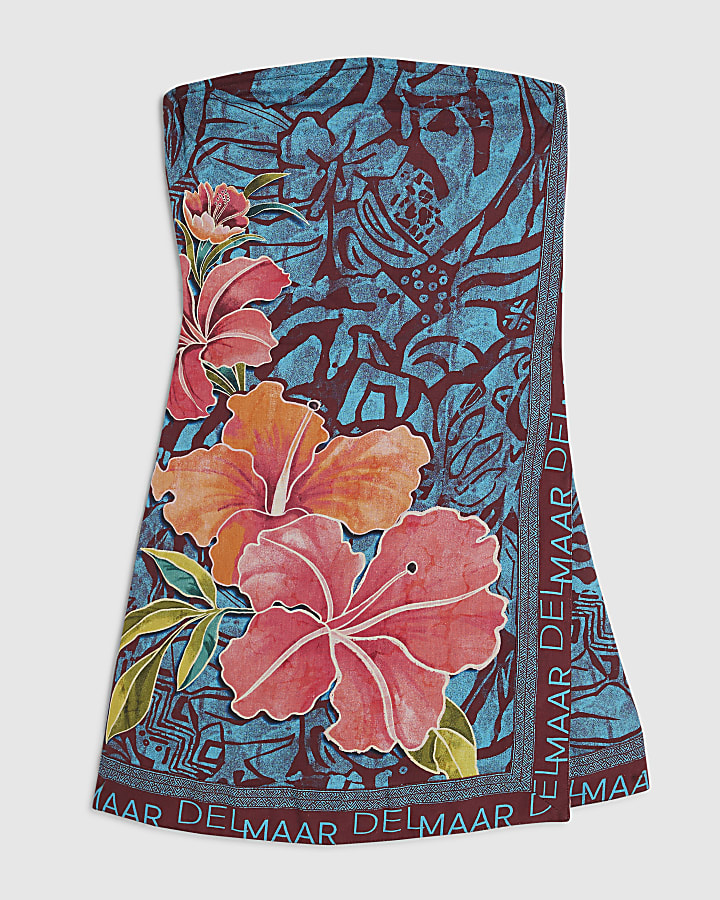 Blue Wrap Mini Playsuit