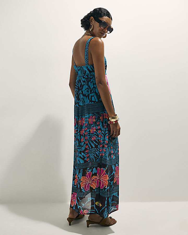 Blue Babydoll Maxi Dress
