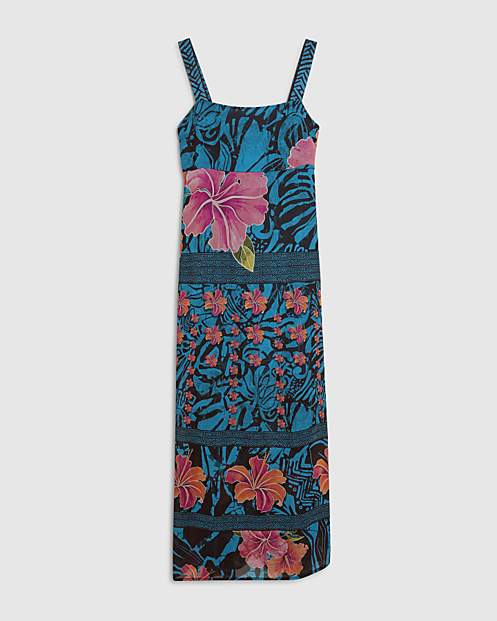 Blue Babydoll Maxi Dress