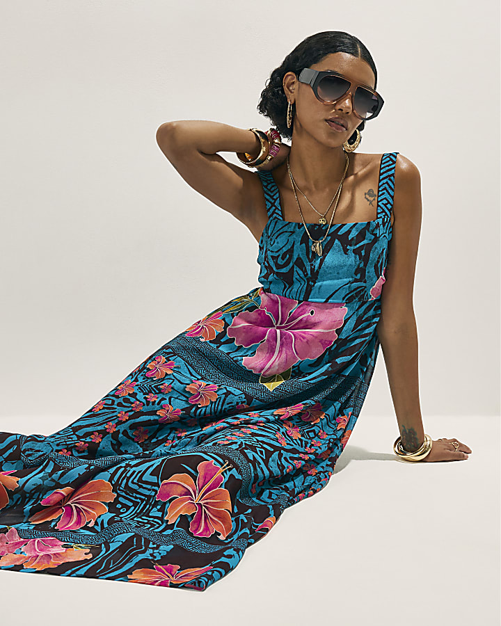 Blue Babydoll Maxi Dress