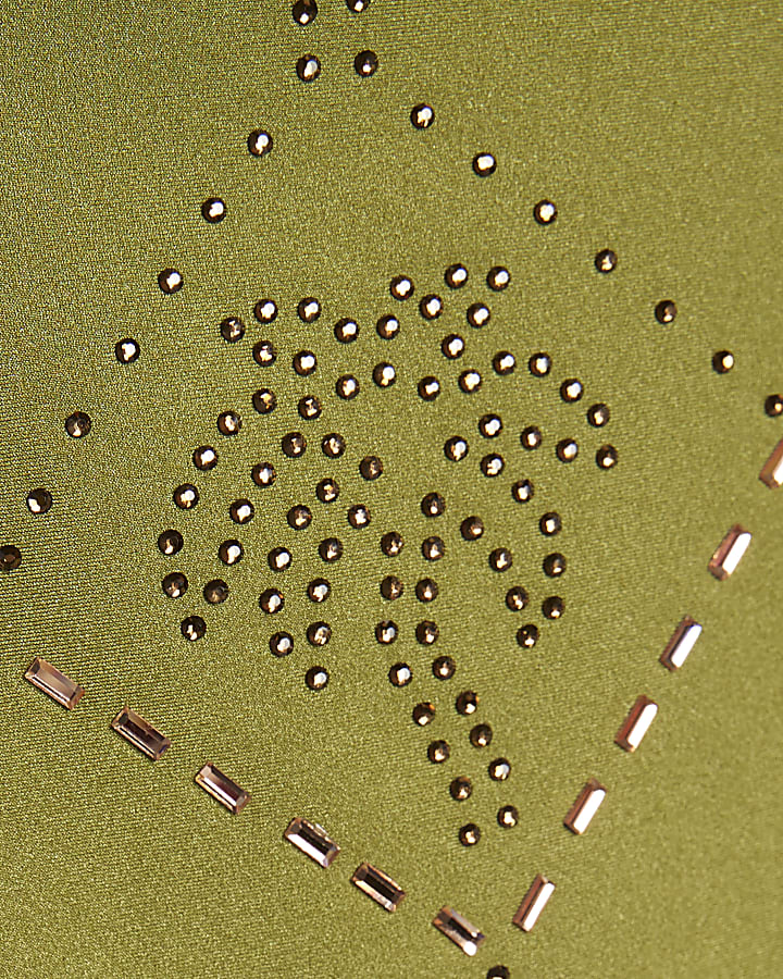 Khaki Diamante Ring Swimsuit