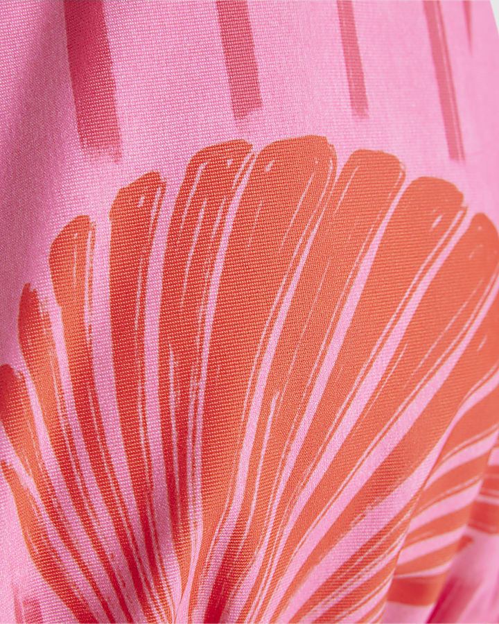 Pink Shell Blocked Bikini Top