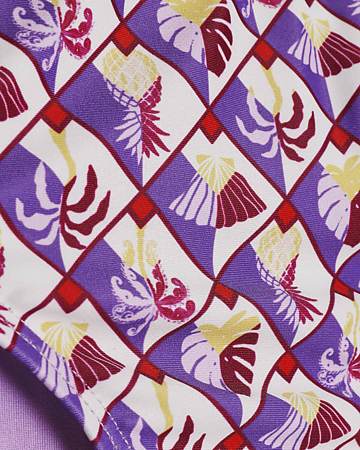 Purple Geometric Pineapple Bikini Bottoms