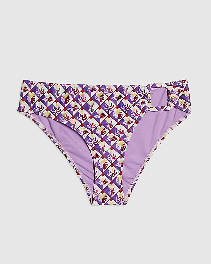 Purple Geometric Pineapple Bikini Bottoms
