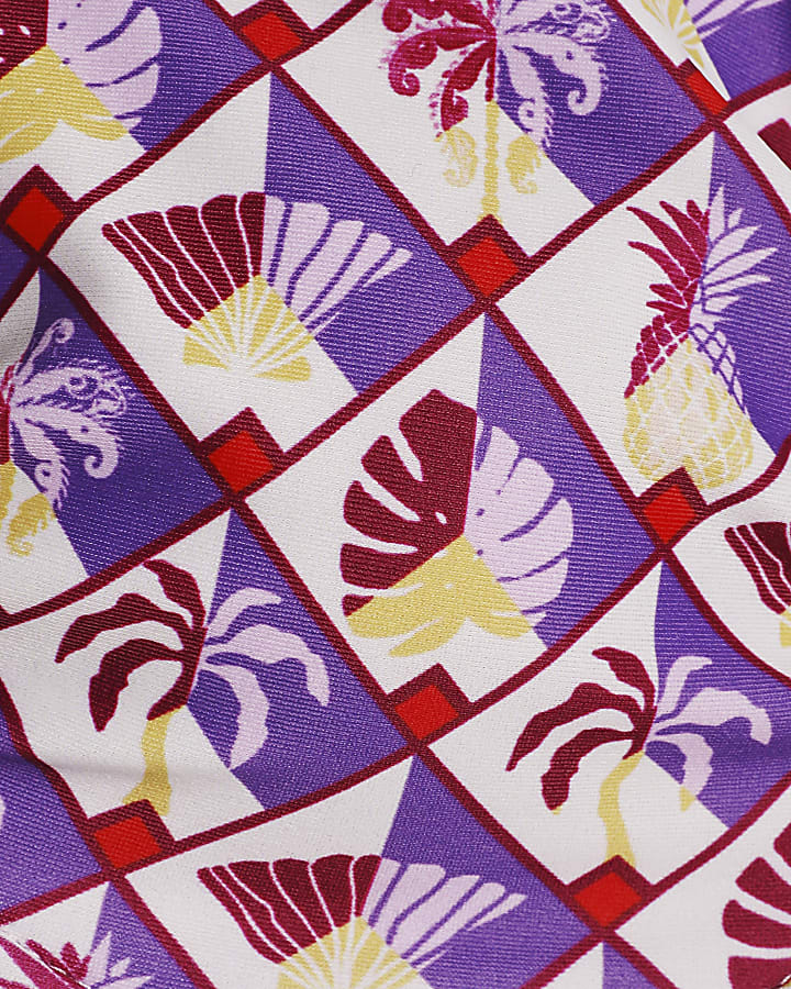 Purple Structured Pineapple Bikini Top