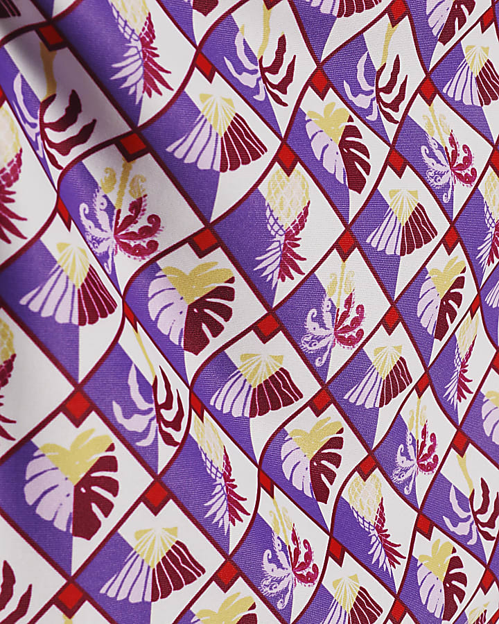 Purple Geometric Pineapple Swimsuit