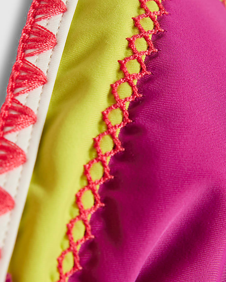 Purple Triangle Whipstitch Bikini Top