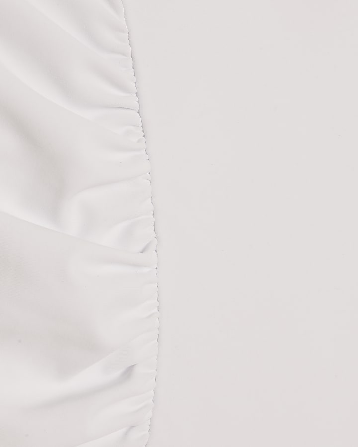 White Flower Trim Swimsuit