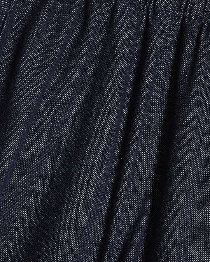 Blue Elasticated Horseshoe Barrel Leg Jeans