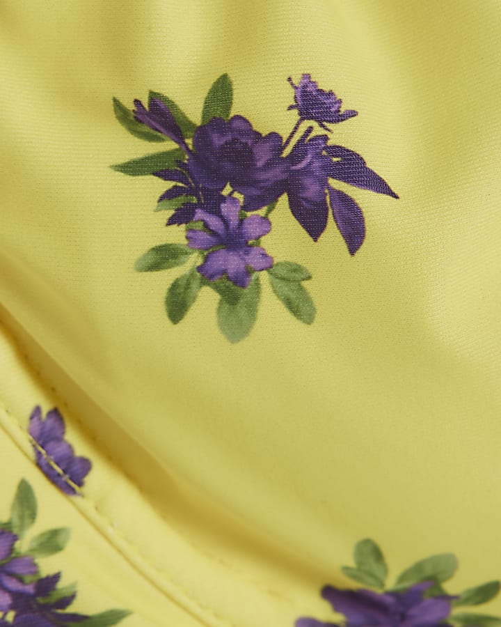 Yellow Floral Underwired Bikini Top