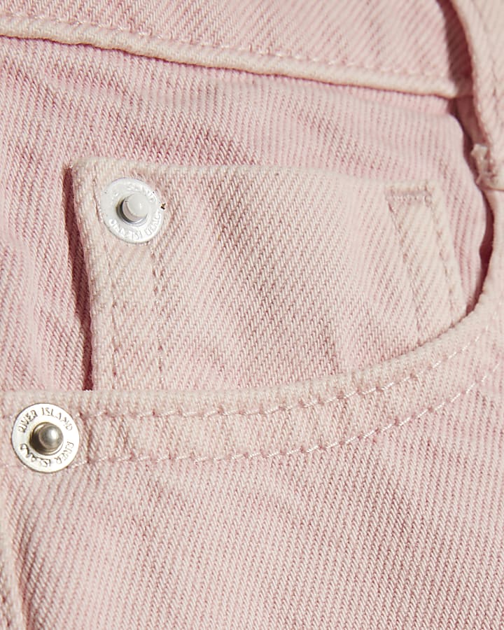 Pink Denim Mini Skirt