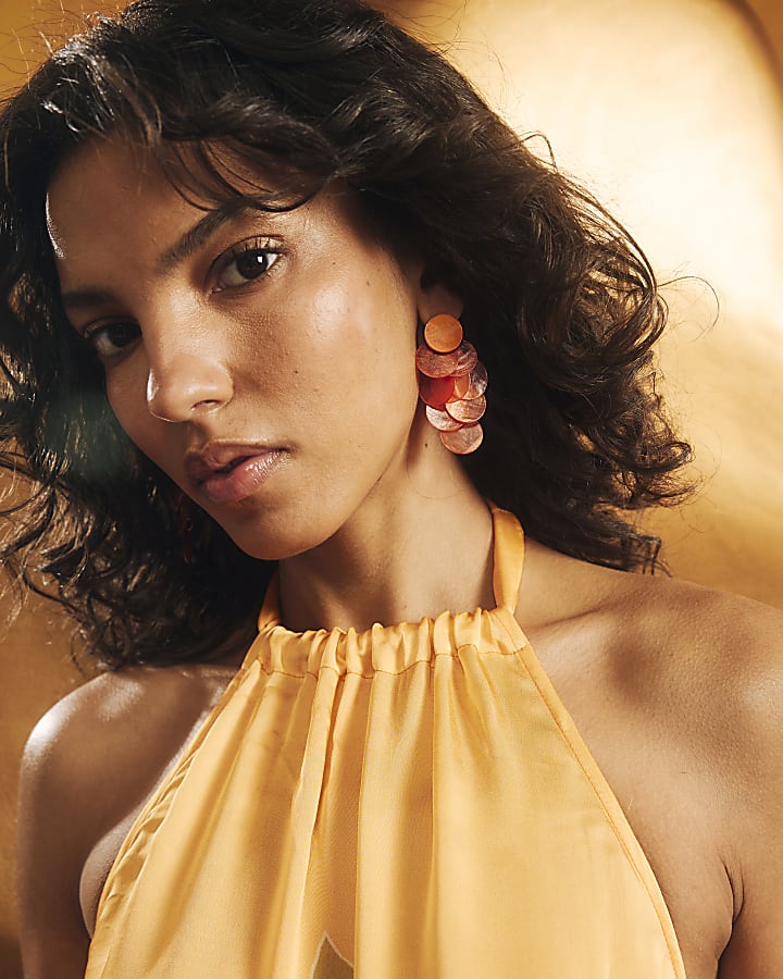 Orange Cascade Earrings