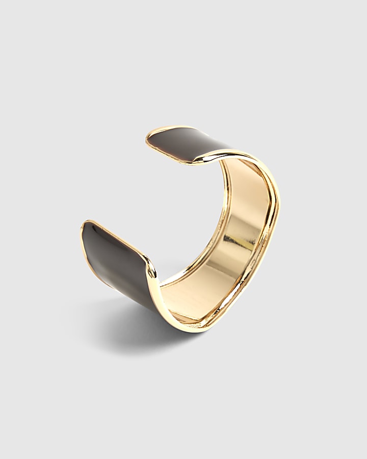 Brown Choc Enamel Cuff Bangle Bracelet