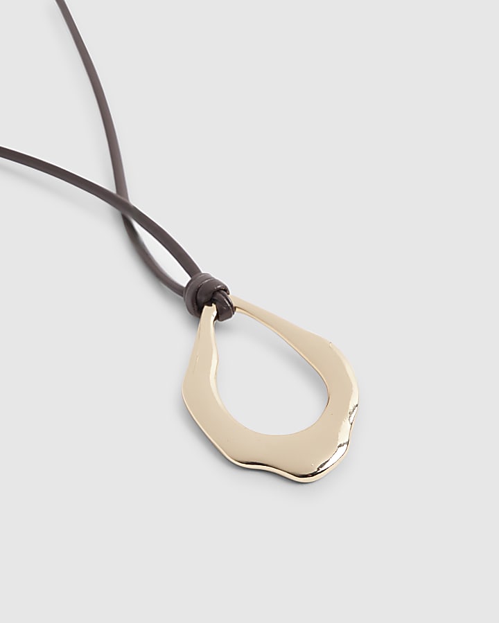 Gold Cord Pendant Necklace