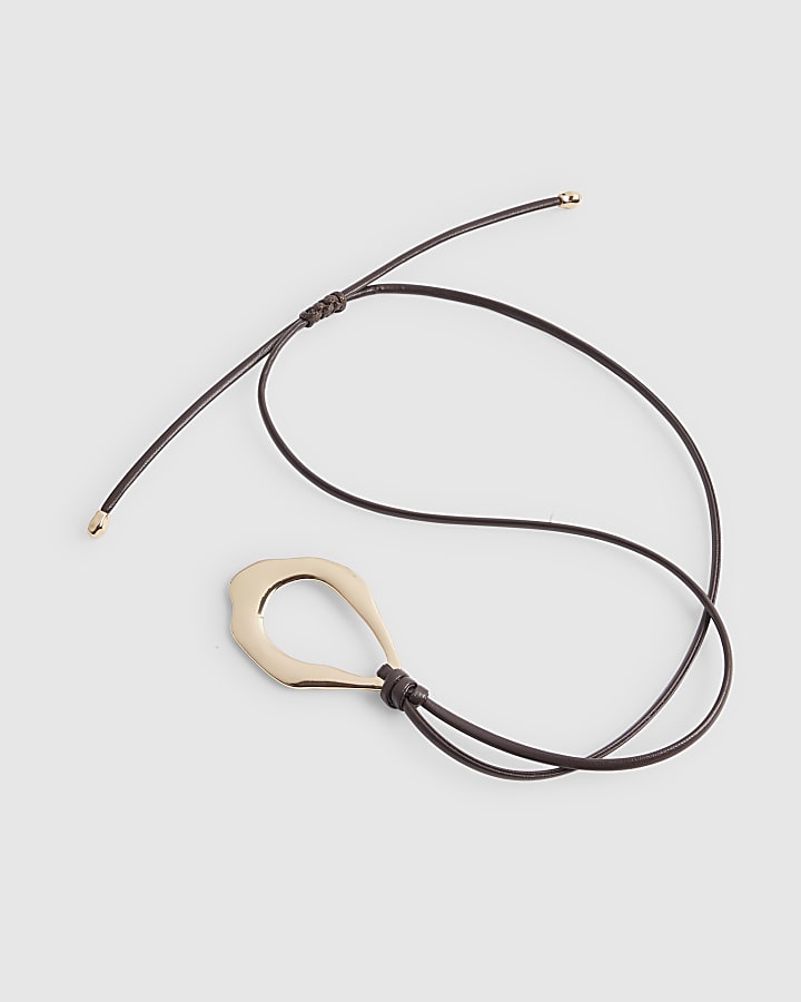 Gold Cord Pendant Necklace