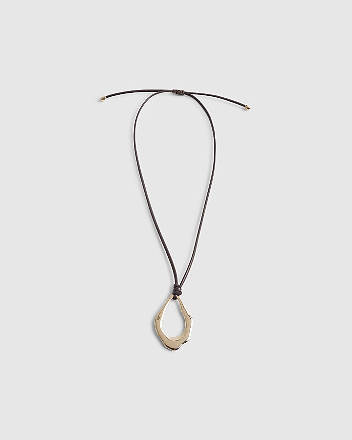 Gold Cord Pendant Necklace