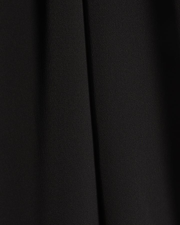 Black Frill Trim Work Dress