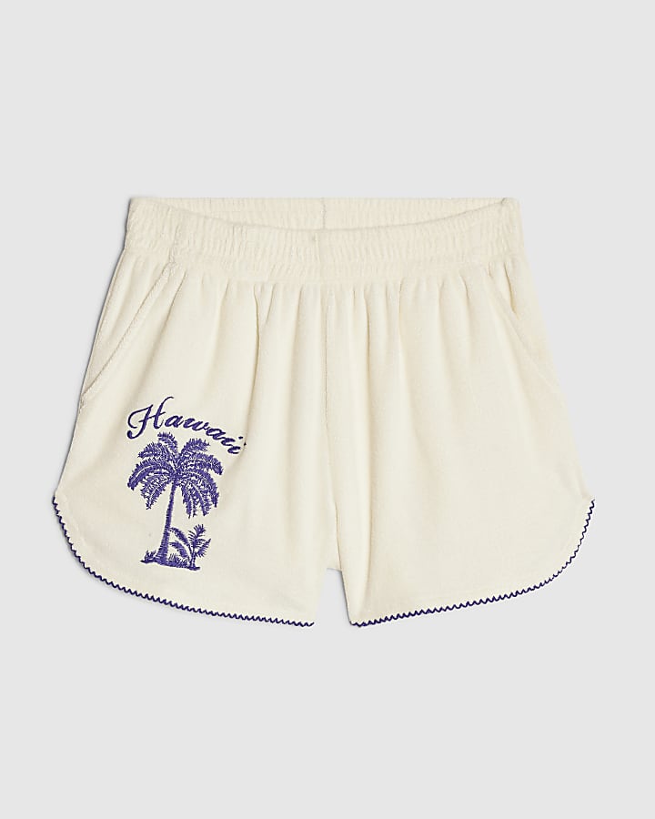 Cream Hawaii Towelling Shorts