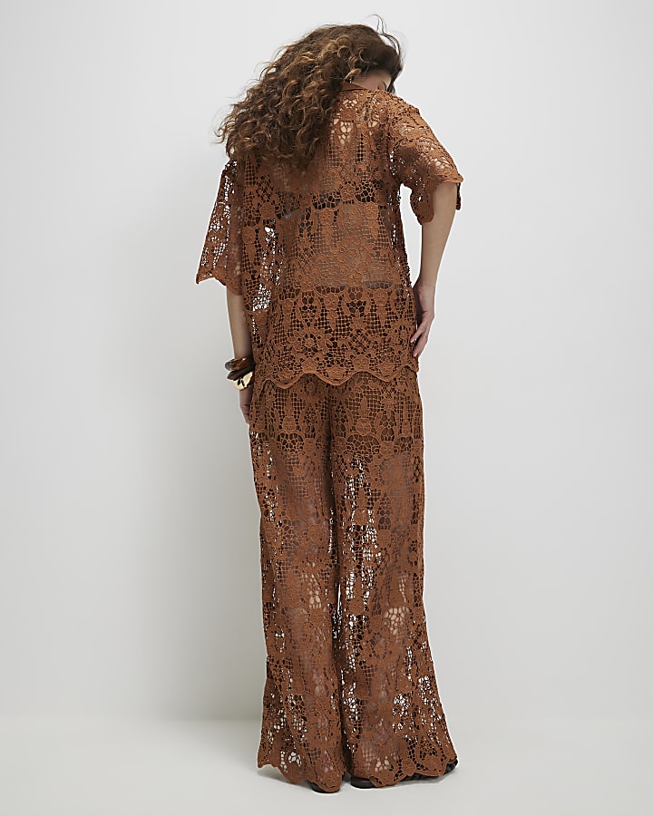 Brown Crochet Trousers