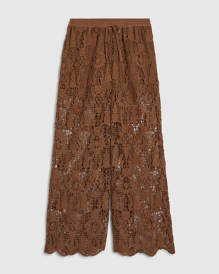 Brown Crochet Trousers