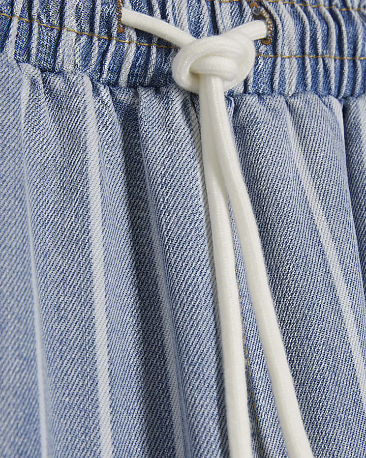 Petite Stripe Wide Leg Pyjama Style Jeans