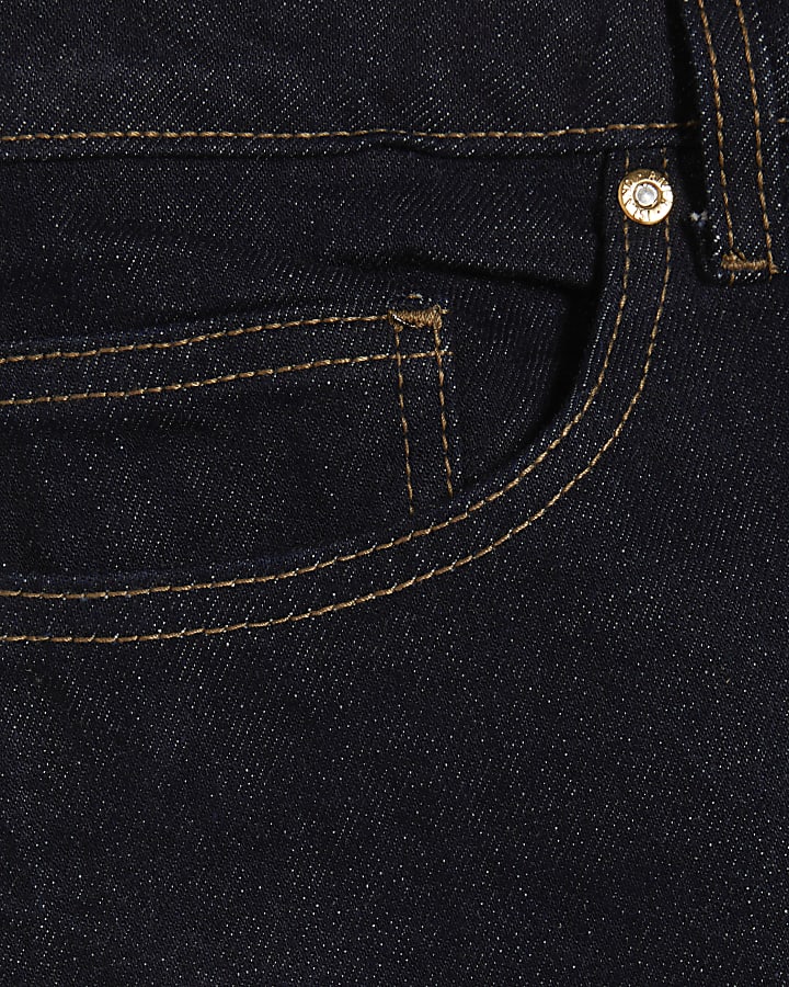 Petite Blue Mid Rise Barrel Leg Jeans