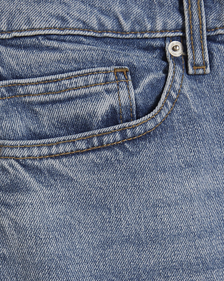 Petite Blue Barrel Leg Jeans