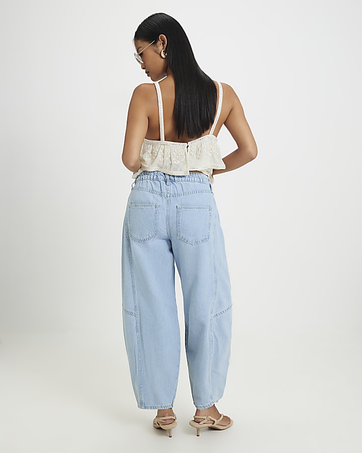 Petite Soft Barrel Leg Jeans