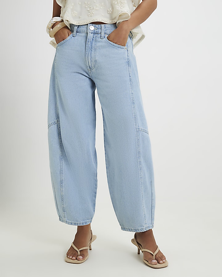 Petite Soft Barrel Leg Jeans