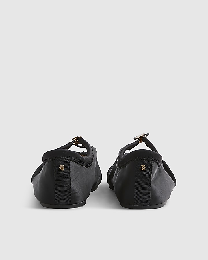 Black Toggle Sneakerina Ballet Trainers
