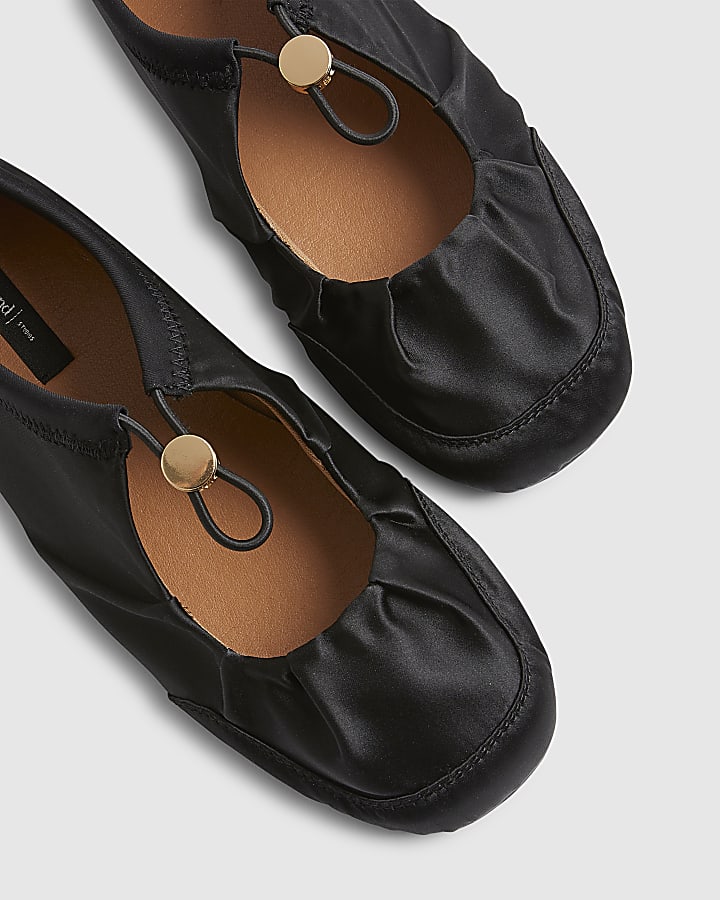 Black Toggle Sneakerina Ballet Trainers