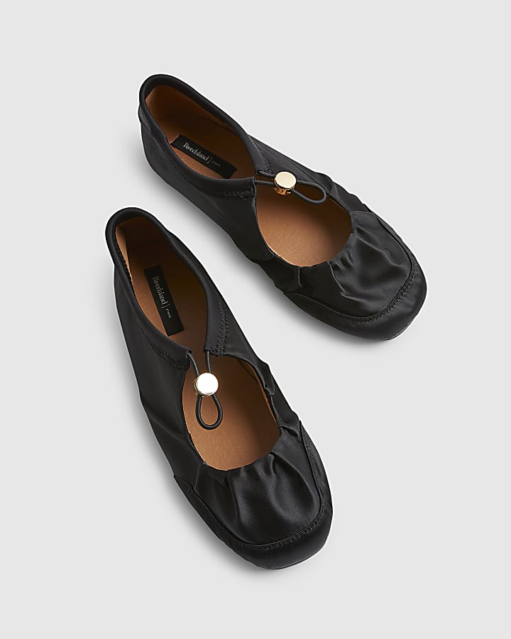 Black Toggle Sneakerina Ballet Trainers