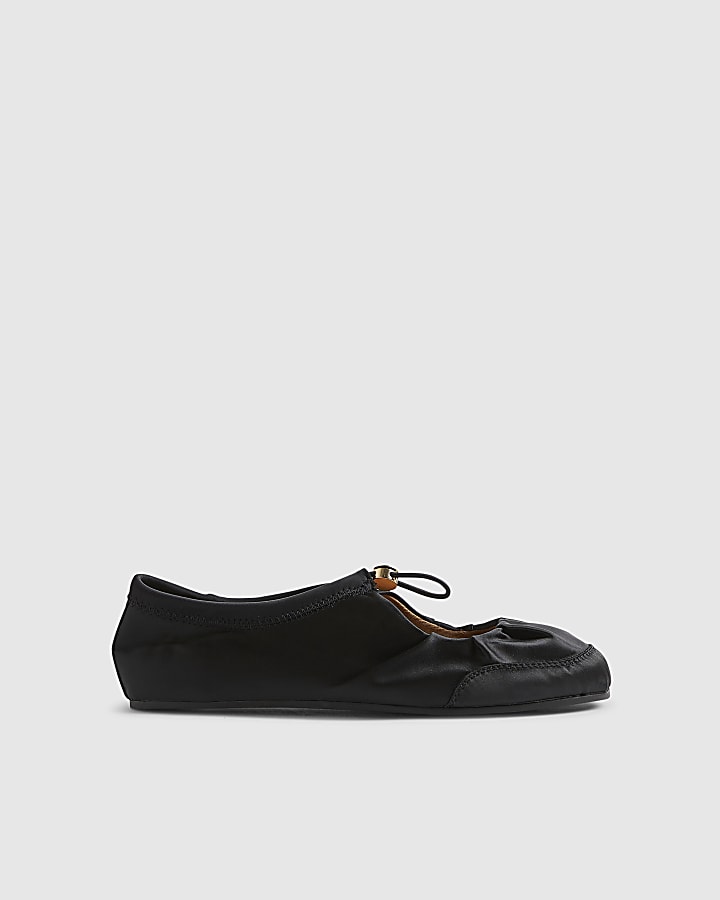 Black Toggle Sneakerina Ballet Trainers