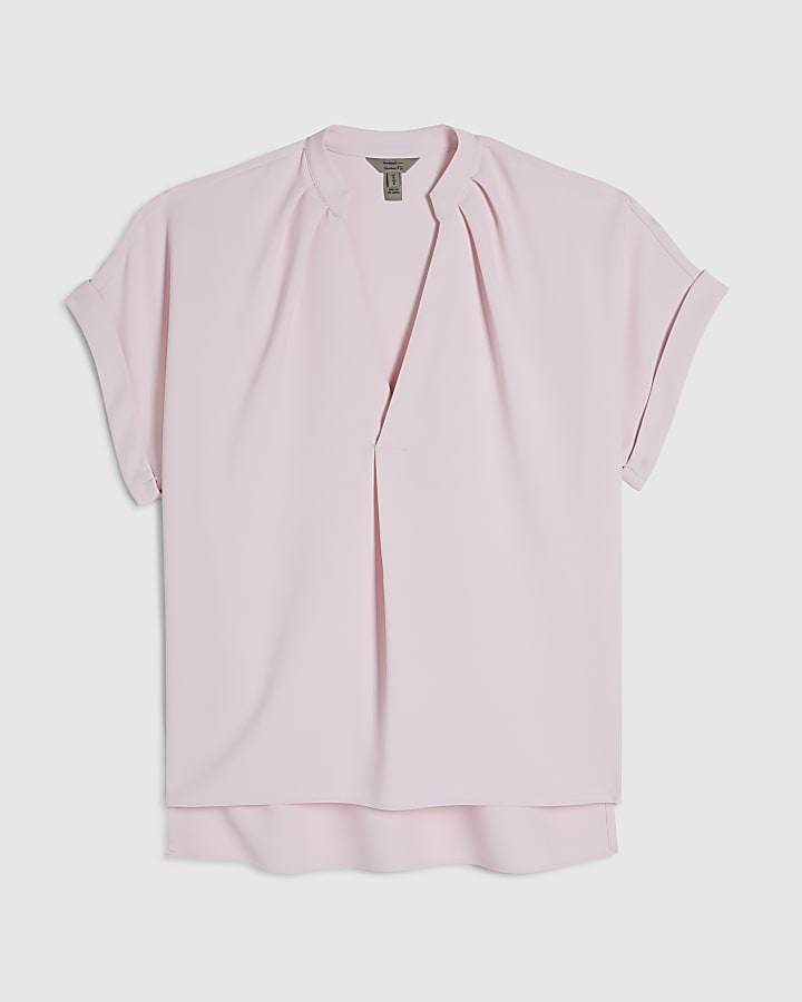 Pink Notch Neck T-shirt