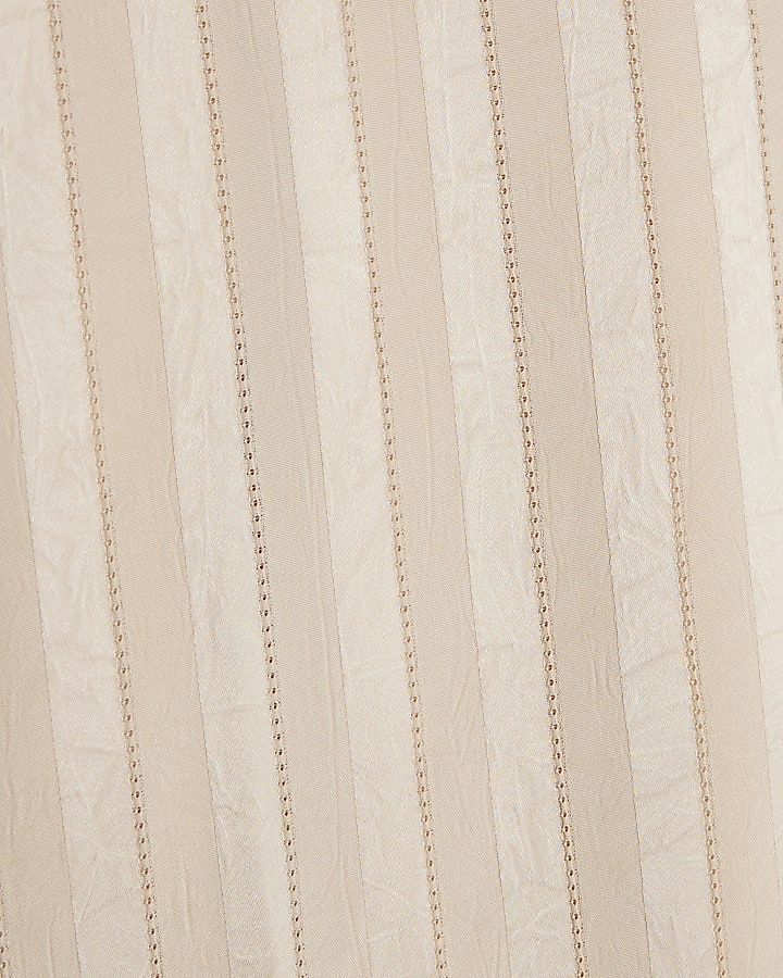 Cream Satin Stripe Trousers