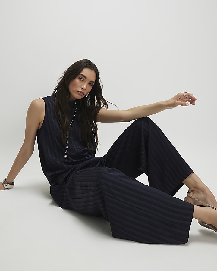 Navy Stripe Trousers